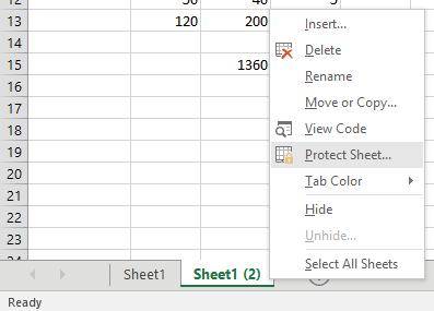 protect whole excel sheet